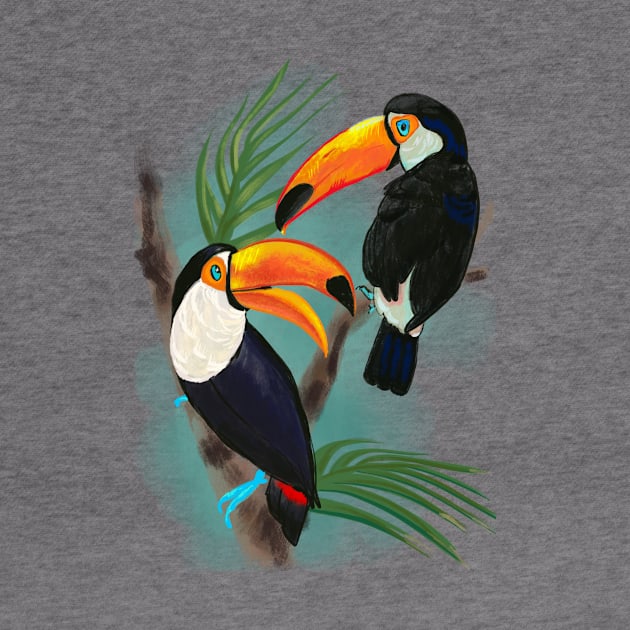 Toucans in the tree by Orangerinka